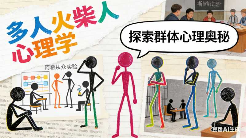 多人火柴人心理学【速创剪映小助手】-星舰联盟