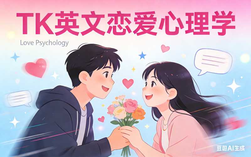TK英文恋爱心理学动态插画【速创剪映小助手】-星舰联盟